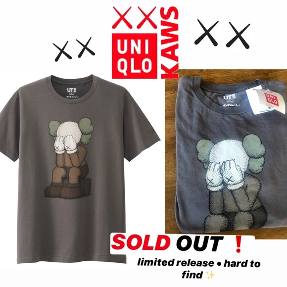 Grey kaws shirt Clearance